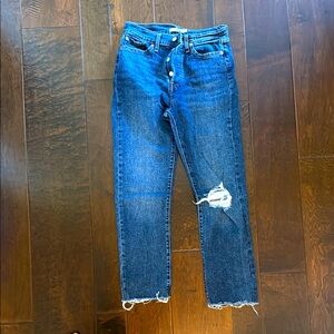 Levi’s Wedgie Straight Distressed Blue Jeans